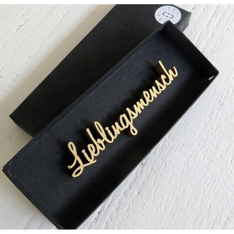 NoGallery  Holzschild Lieblingsmensch Gold 