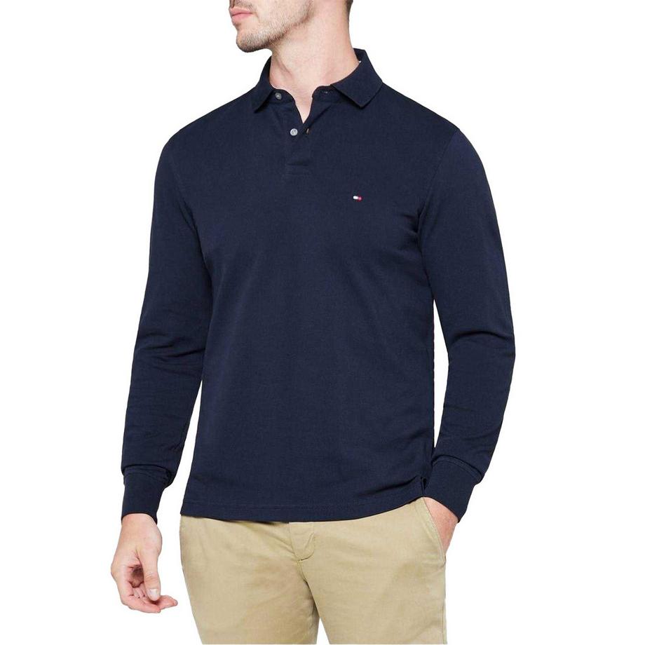 TOMMY HILFIGER Maglietta Polo Manica Lunga con Logo Ricamato  