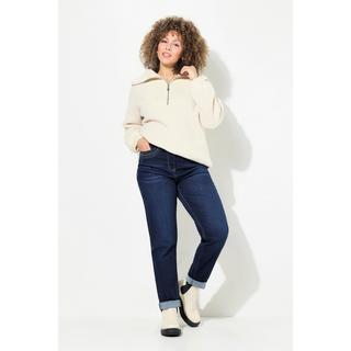 Ulla Popken  Mom jeans con taglio della gamba ampio, rivetti e cintura comoda 