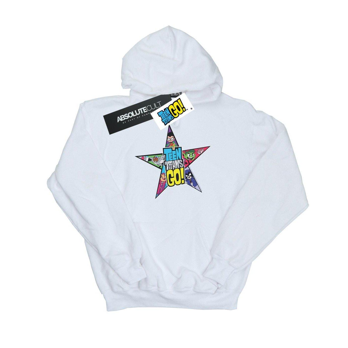 Image of Teen Titans Go Star Logo Kapuzenpullover Jungen Weiss 128
