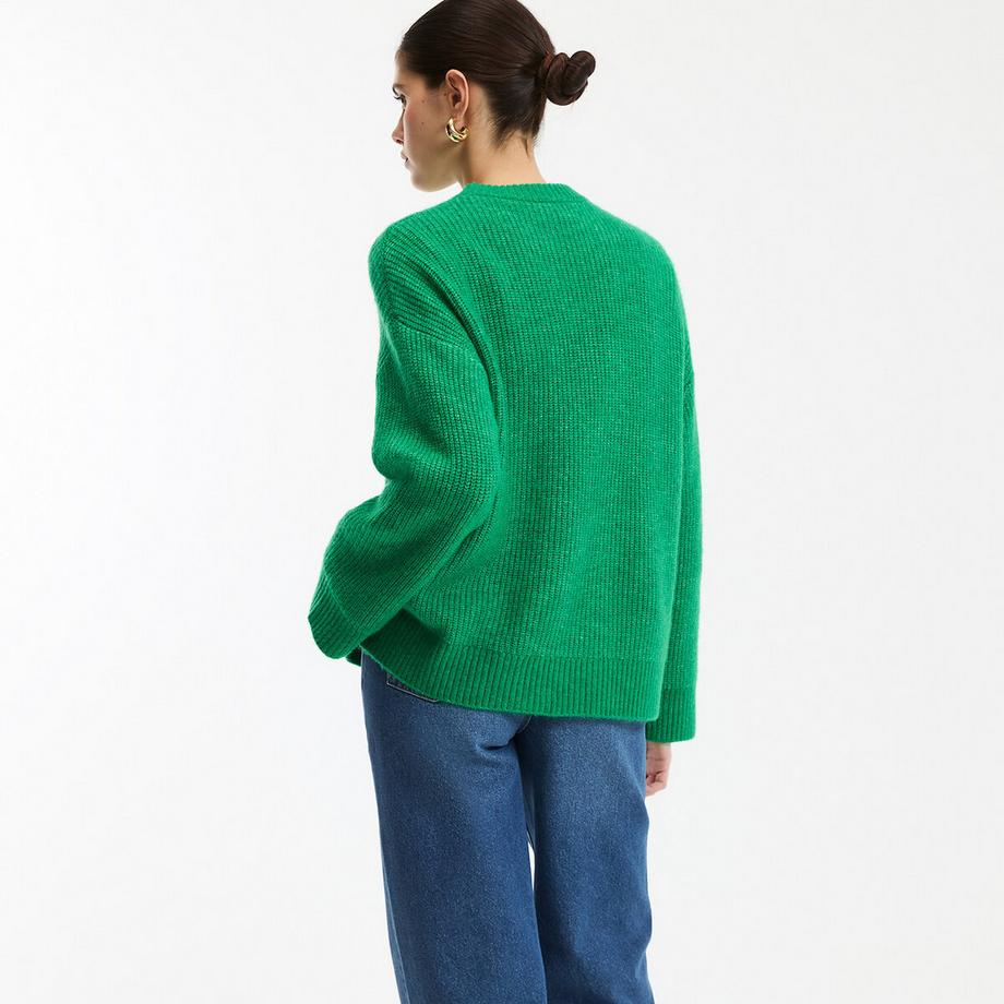 La Redoute Collections Pullover mit Rundhalsausschnitt aus flauschigem Grobstrick  