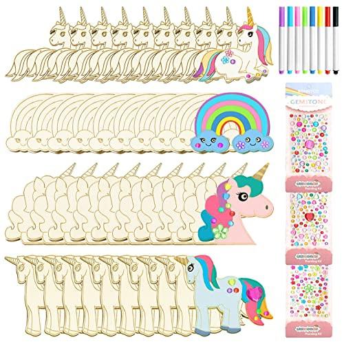 Activity-board  Kit licorne, 51 pièces licorne en bois, licorne pour enfants peinture décoration 