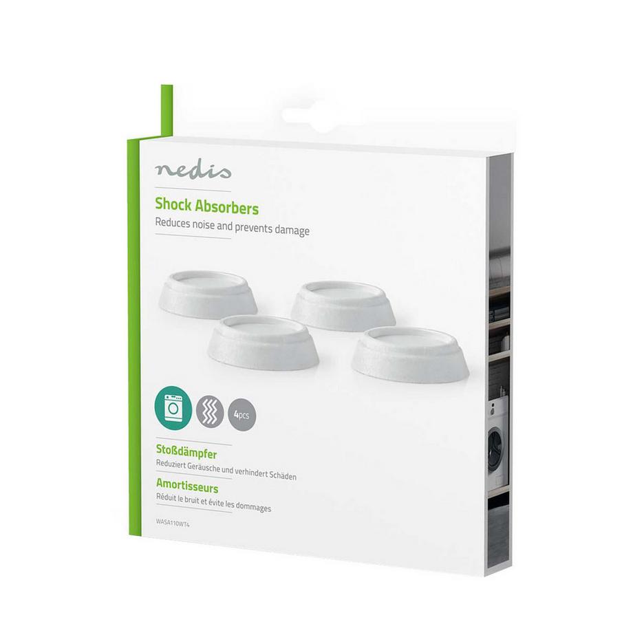 Nedis Amortisseur anti-vibrations | Convient à : Universel | 4 pcs. | Blanc | Plastique  