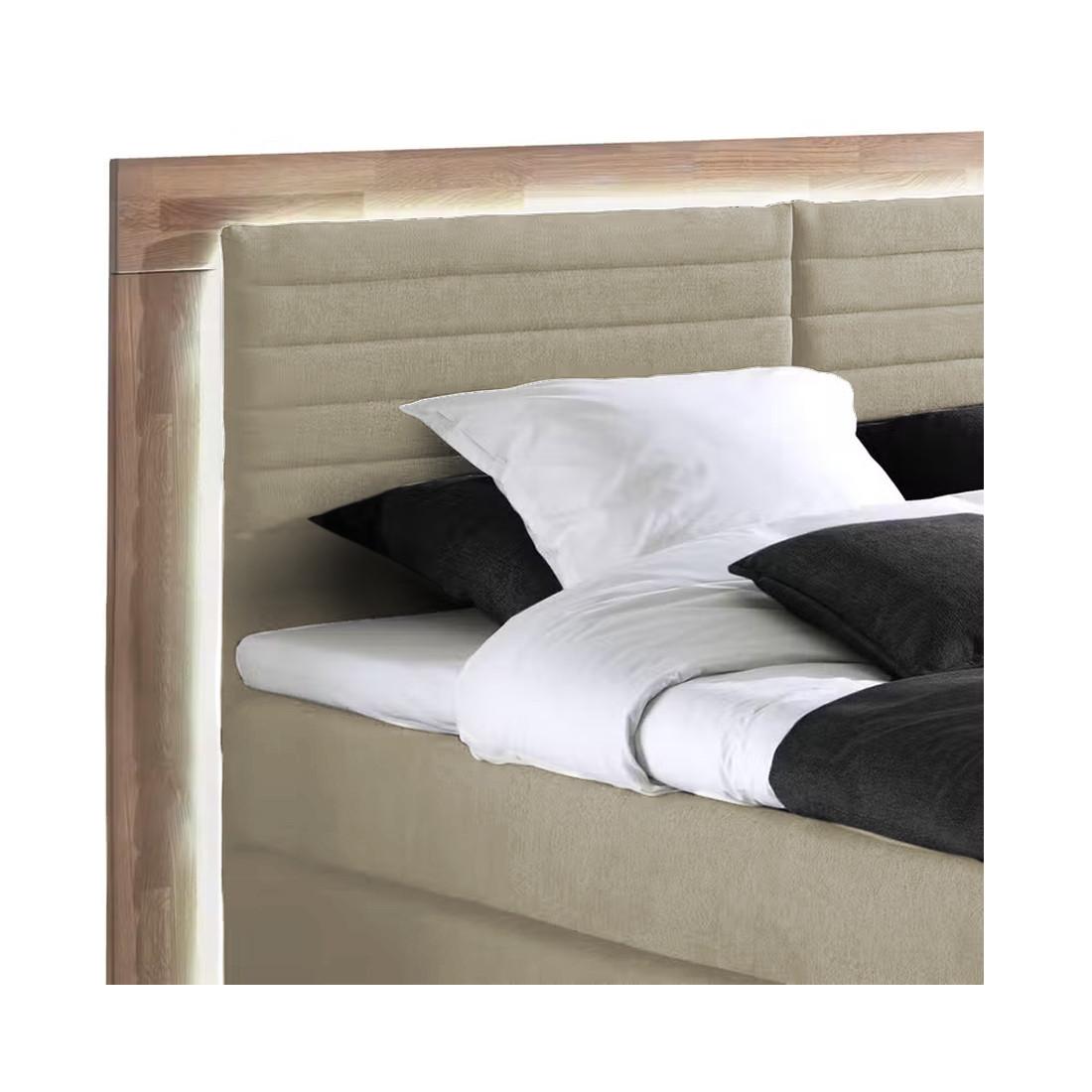 Naturoo Boxspringbett Marcel 180x200cm inkl. Premium Topper & LED Beleuchtung  