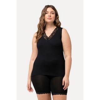 Ulla Popken  Maillot de corps en viscose de bambou avec dentelle et décolleté en V 