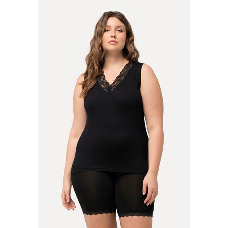 Ulla Popken  Maillot de corps en viscose de bambou avec dentelle et décolleté en V 