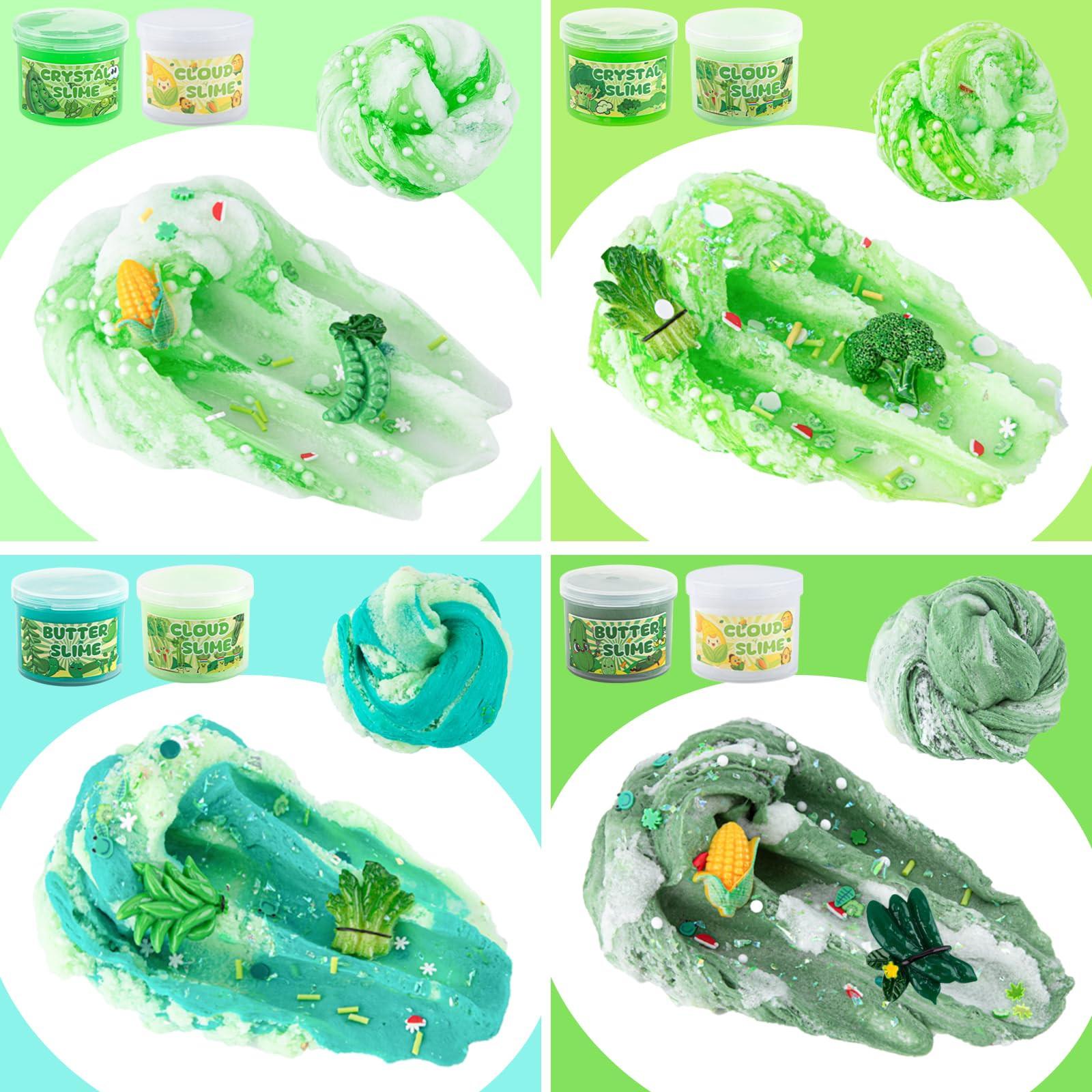 Activity-board  Gradient Slime Set enthält flauschigen Wolkenwolkenschleim, klaren Schleim & Butterschleim, Schleim Kinder Party Geschenk 