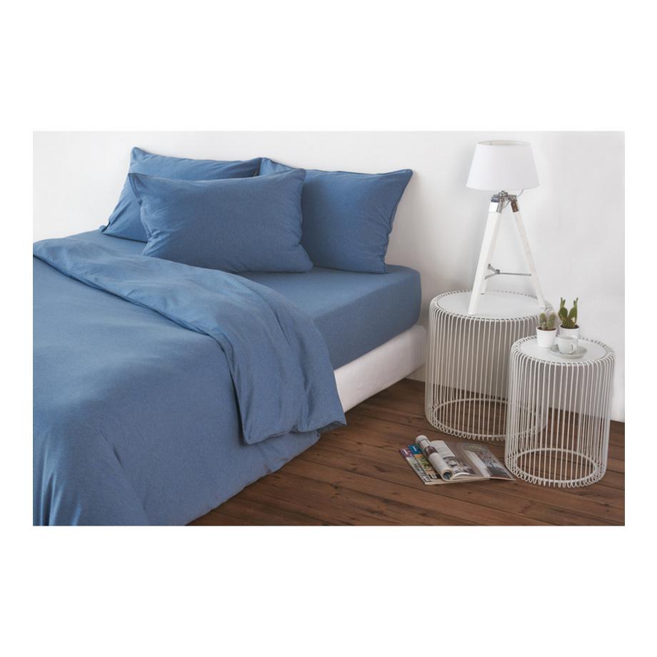 Living Home Melange Jersey Uni Housse de Couette  