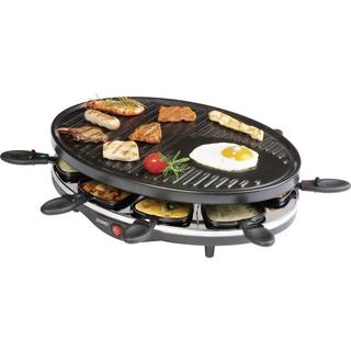 DOMO Raclette Grillfunktion, Antihaftbeschichtung, Kontrollleuchte, 8 Pfännchen Schwa  