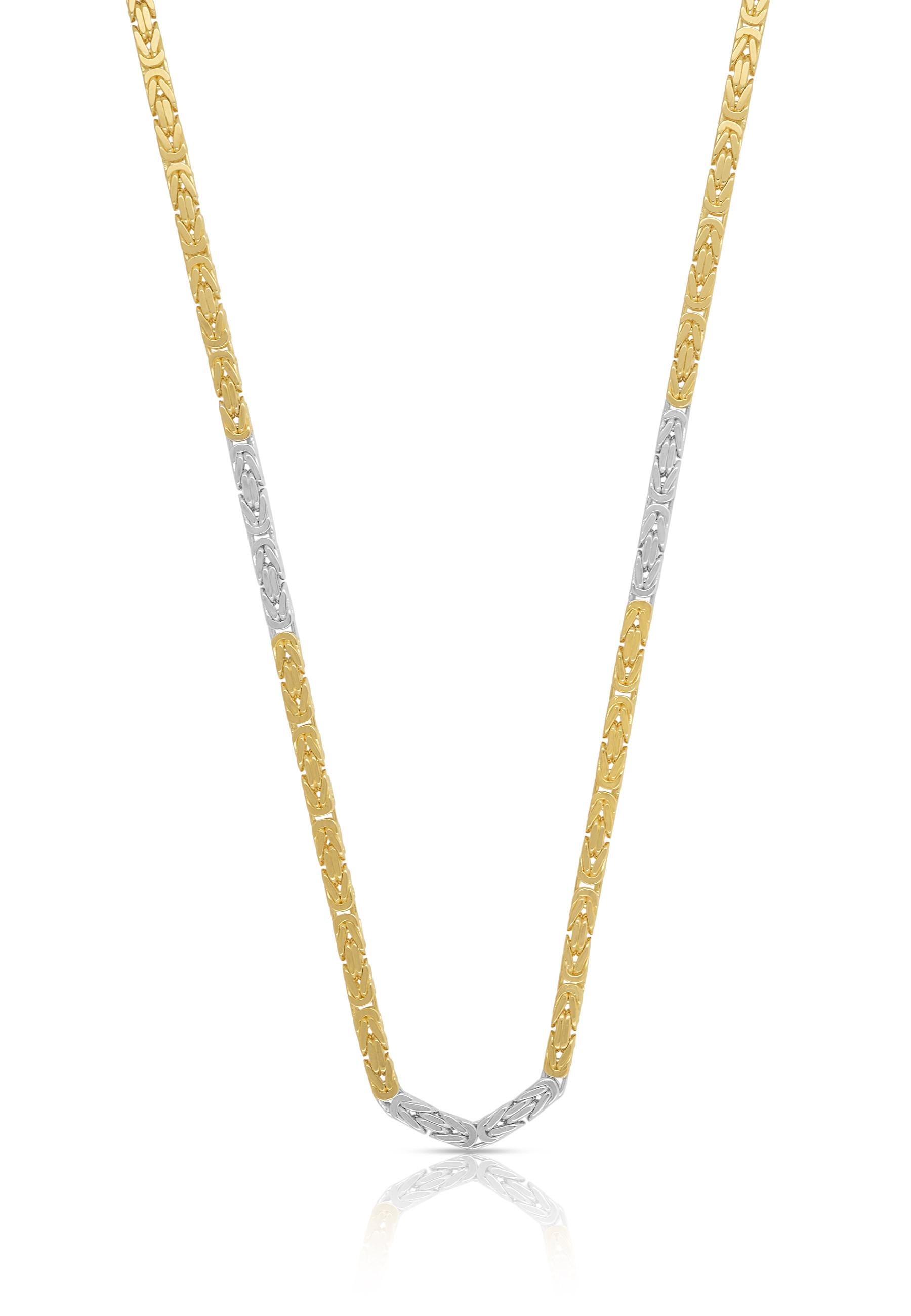 MUAU Schmuck  Collier Collier du roi bicolore or jaune/or blanc 750, 2mm, 42cm 