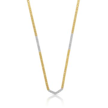 Collier Collier du roi bicolore or jaune/or blanc 750, 2mm, 42cm