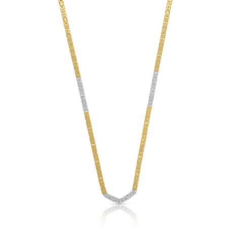 MUAU Schmuck  Collier Collier du roi bicolore or jaune/or blanc 750, 2mm, 42cm 