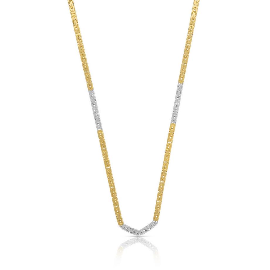 Collier Collier du roi bicolore or jaune/or blanc 750, 2mm, 42cm
