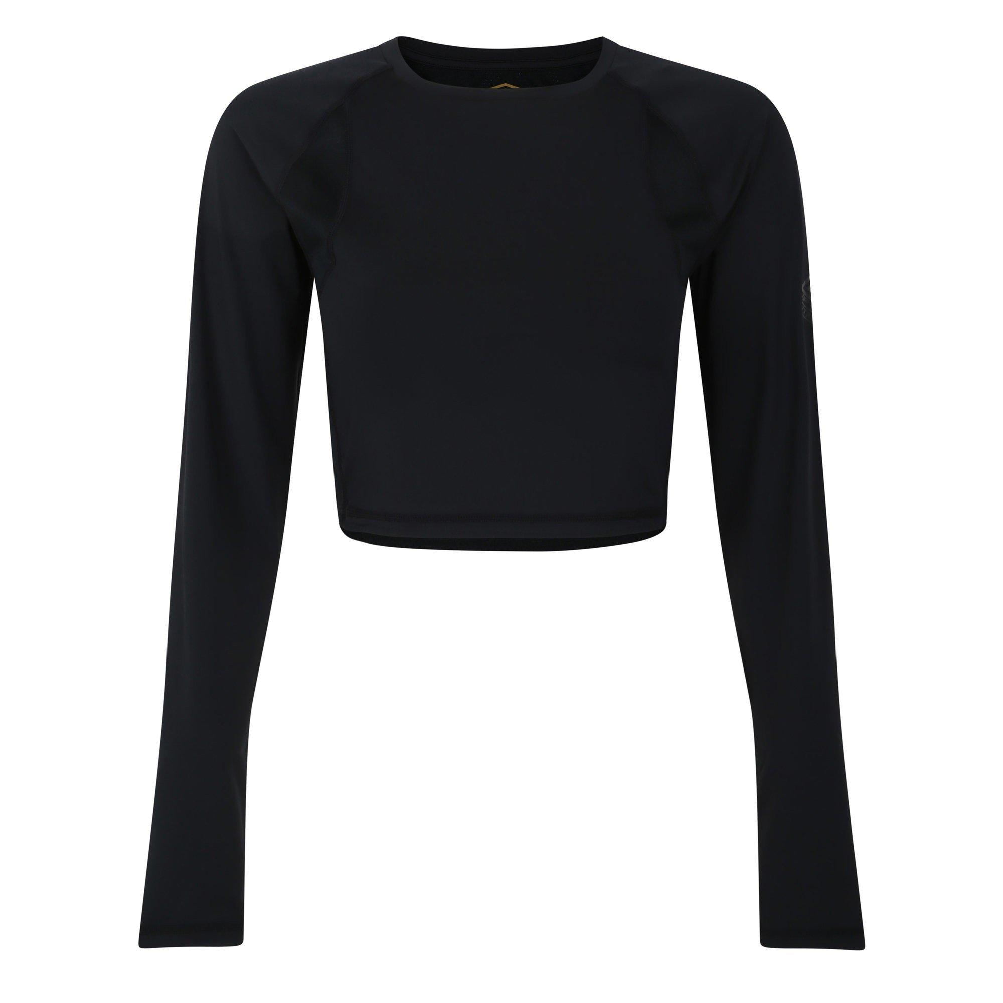 Image of Pro Kurzes Top Training Langärmlig Damen Schwarz XL