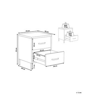 Beliani Nachttisch mit 2 Schubladen aus Stahl Modern MALAVI  