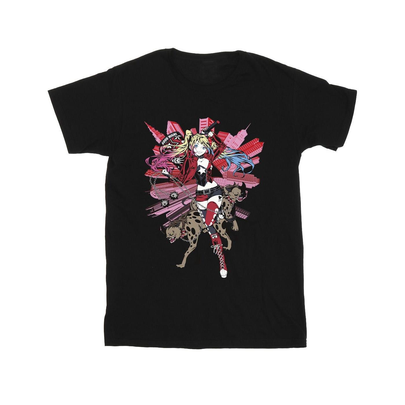 Image of Harley Quinn Hyenas Tshirt Mädchen Schwarz 116
