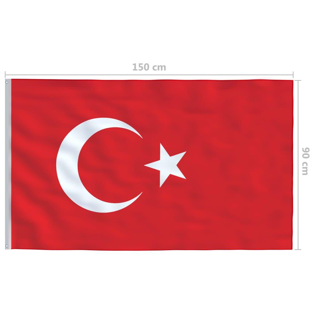 VidaXL Drapeau turquie  