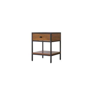 Tikamoon Comodino in legno di acacia massello e metallo Agra  