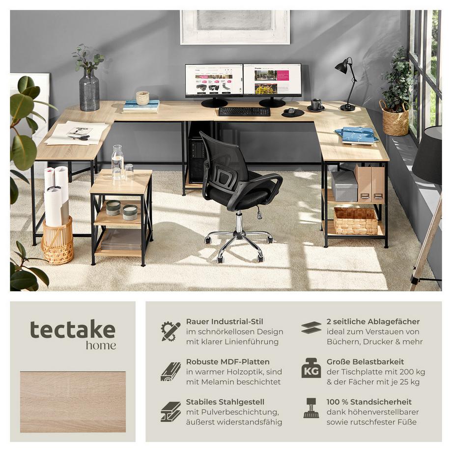 Tectake Scrivania Hamilton  stile industriale  