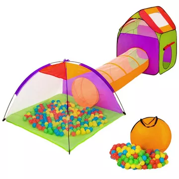 Tenda gioco per bambini con tunnel, 200 sfere e borsa