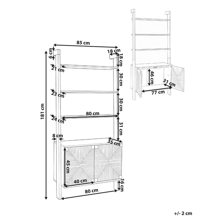 Beliani Bücherregal aus Faserplatte Modern BONDI  