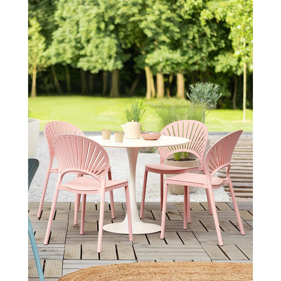 Beliani Lot de 4 chaises de jardin en Polypropylène Rétro OSTIA  