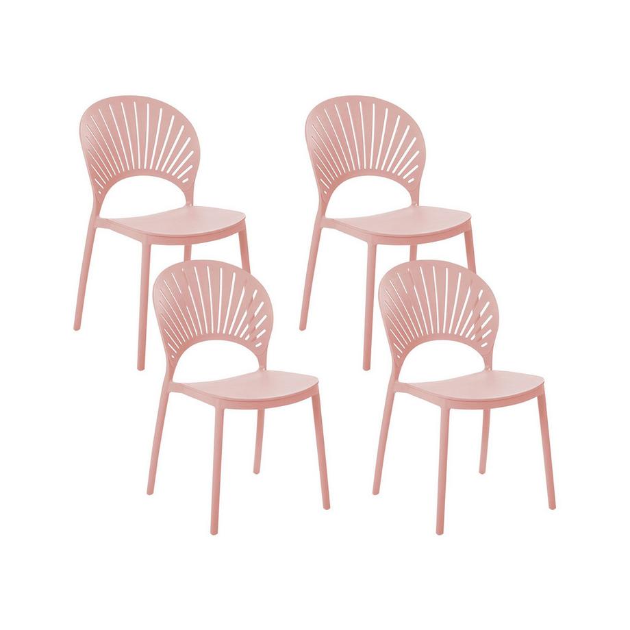 Beliani Lot de 4 chaises de jardin en Polypropylène Rétro OSTIA  
