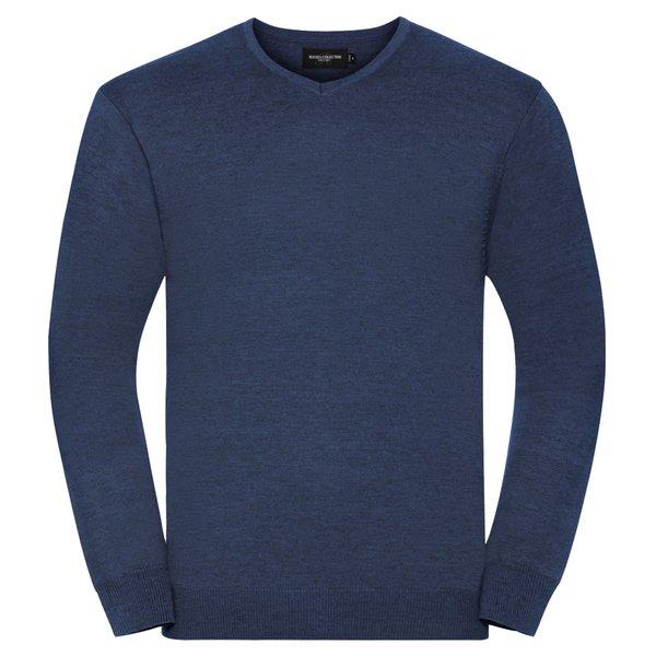 Image of Sammlung Vneck Gestrickte Pullover Herren Blau Denim XL