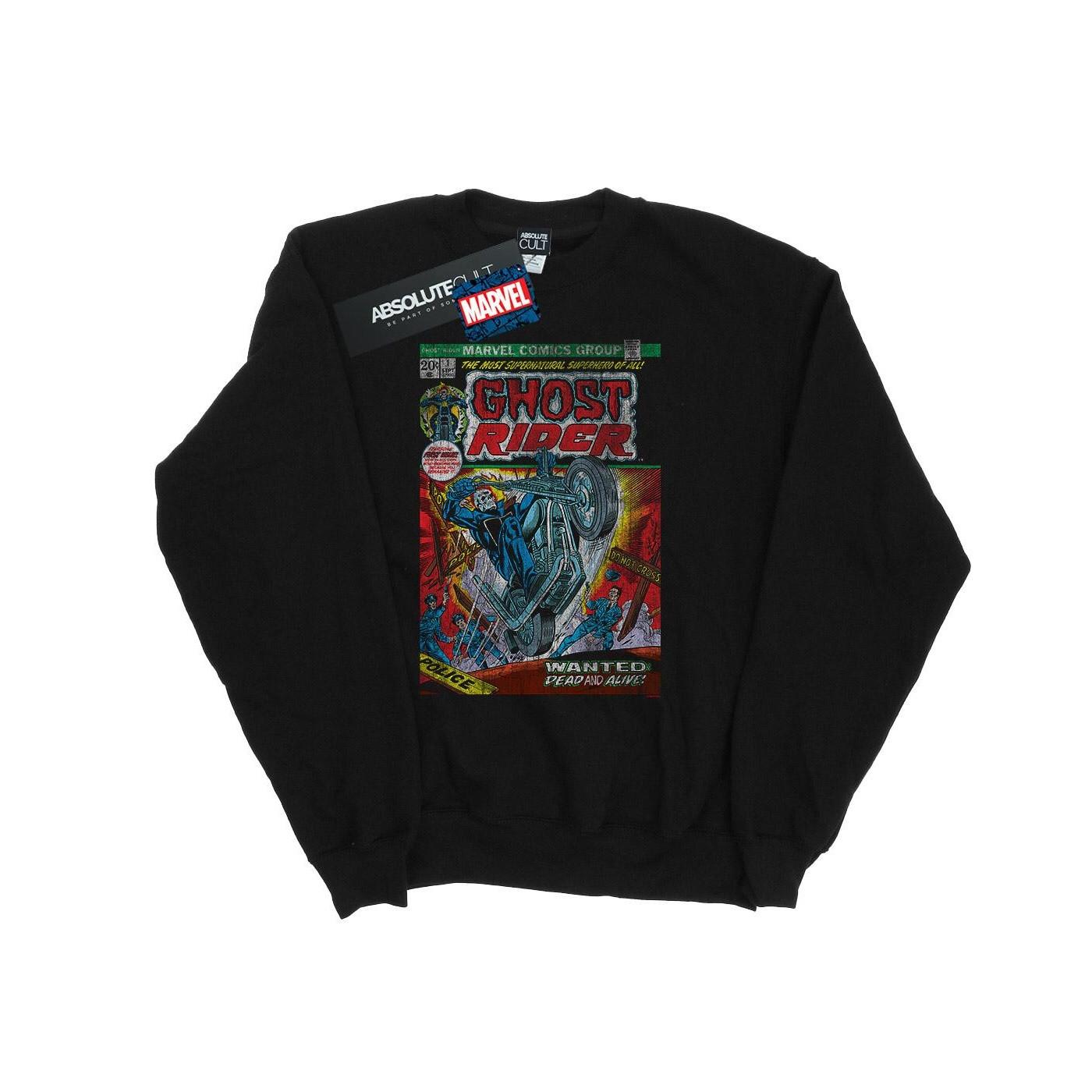 Image of Ghost Rider Distressed Comic Cover Sweatshirt Damen Schwarz M