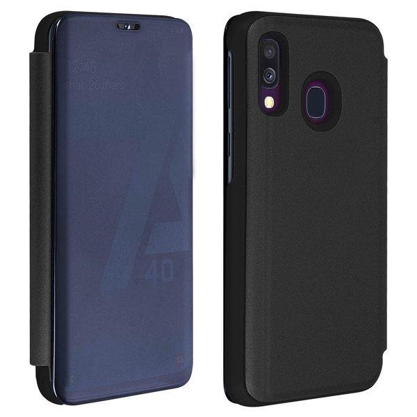 Avizar  Étui Folio Miroir Galaxy A40 Noir 