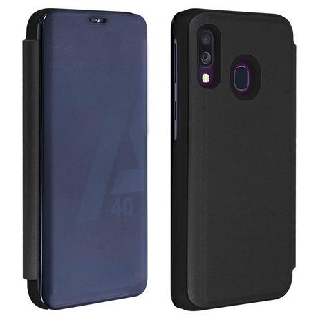 Avizar  Étui Folio Miroir Galaxy A40 Noir 