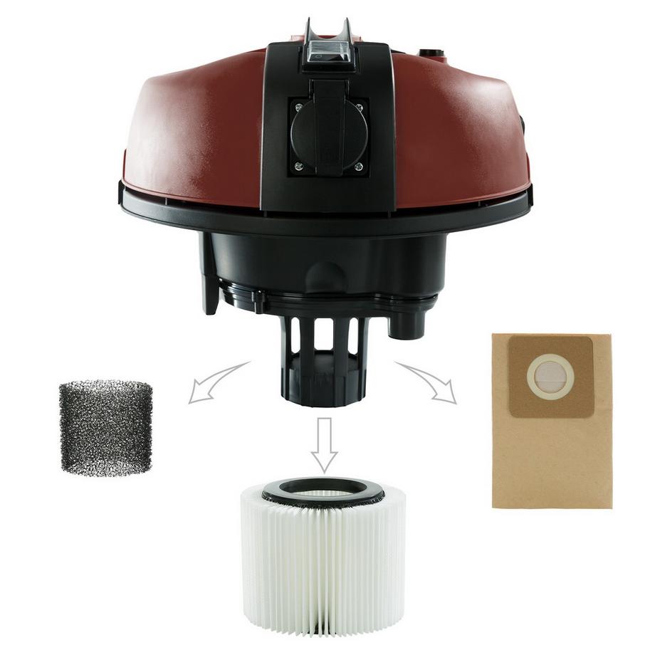 Arebos Industriestaubsauger 5IN1 Staubsauger Nass Trocken 1300 W 30 L  