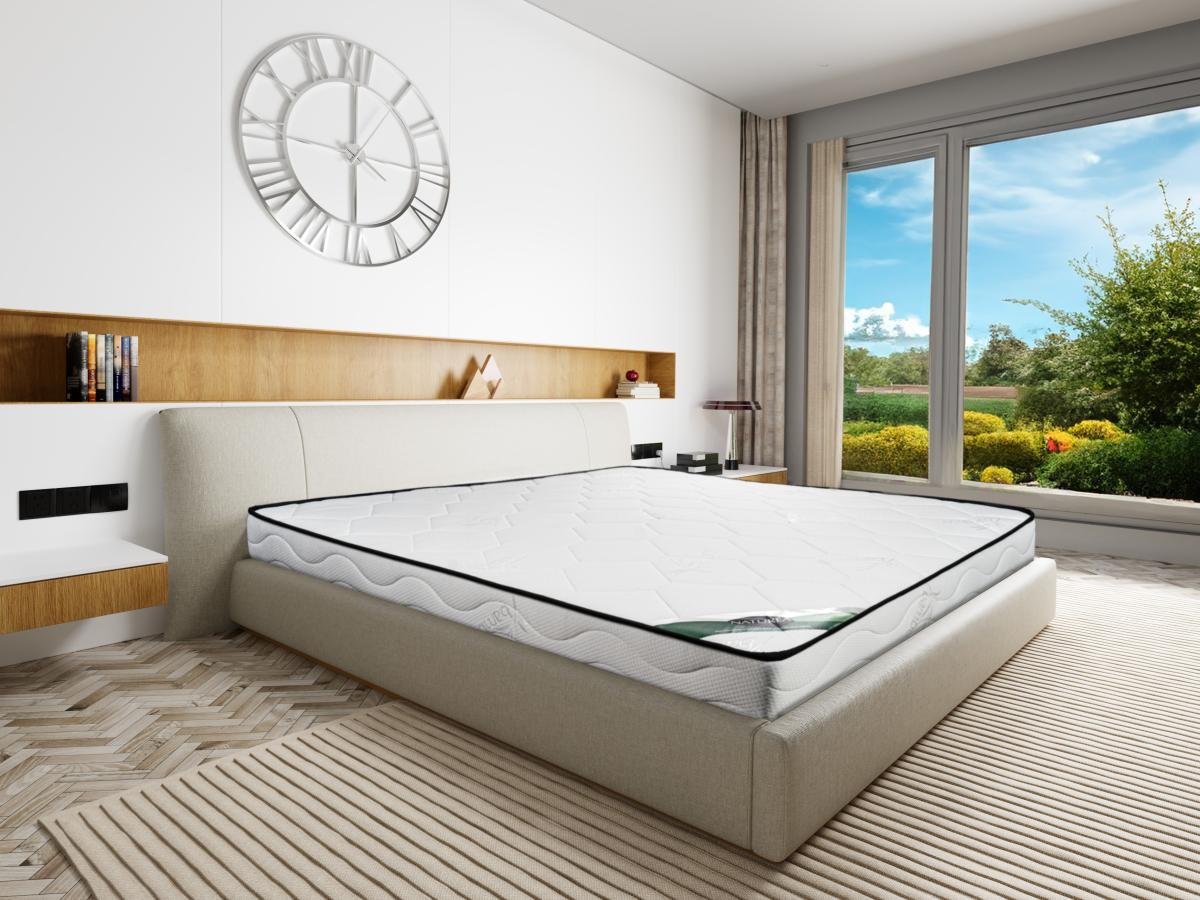 Vente-unique Materasso 140 x 190 cm schiuma e rivestimento bambù sp. 15 cm  - KANANI di NATUREA  