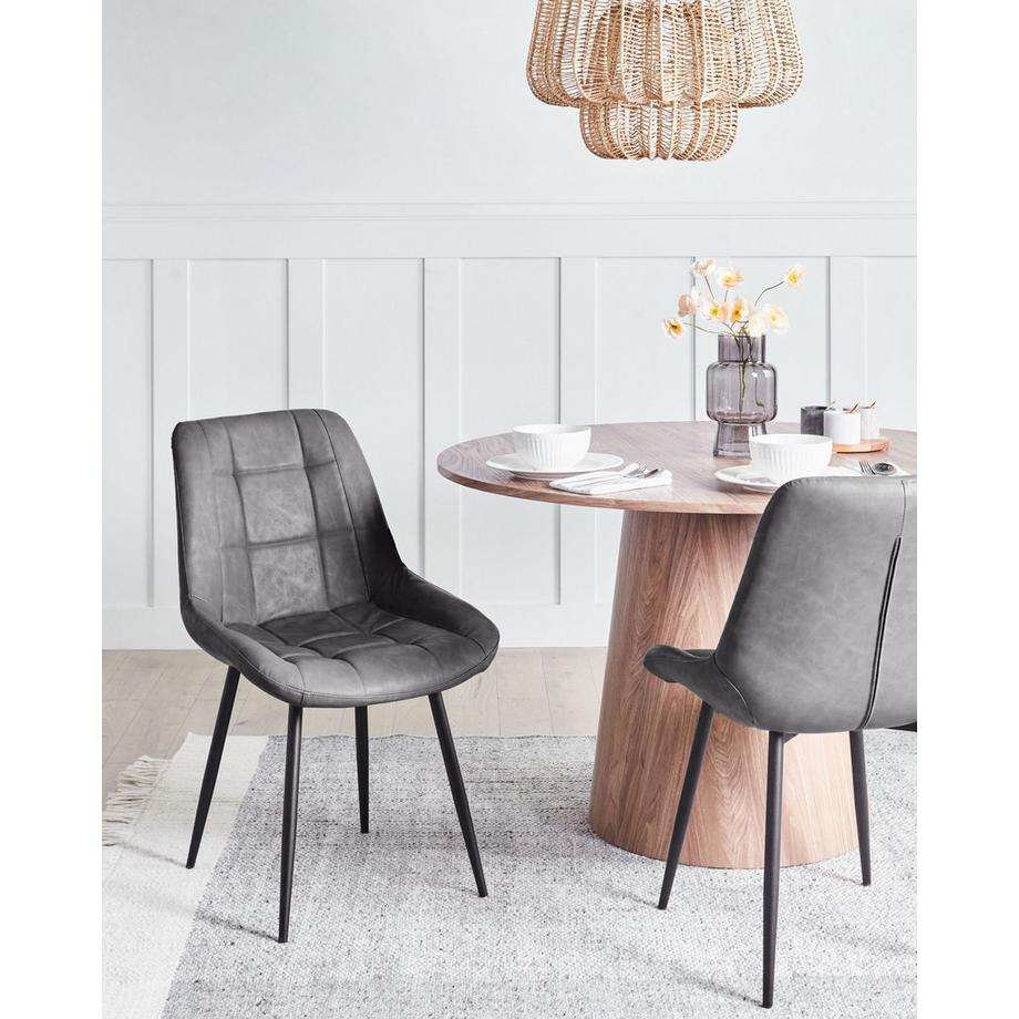 Beliani Lot de 2 chaises de salle à manger en Cuir PU  MELROSE  