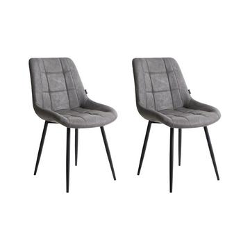 Lot de 2 chaises de salle à manger en Cuir PU Rétro MELROSE