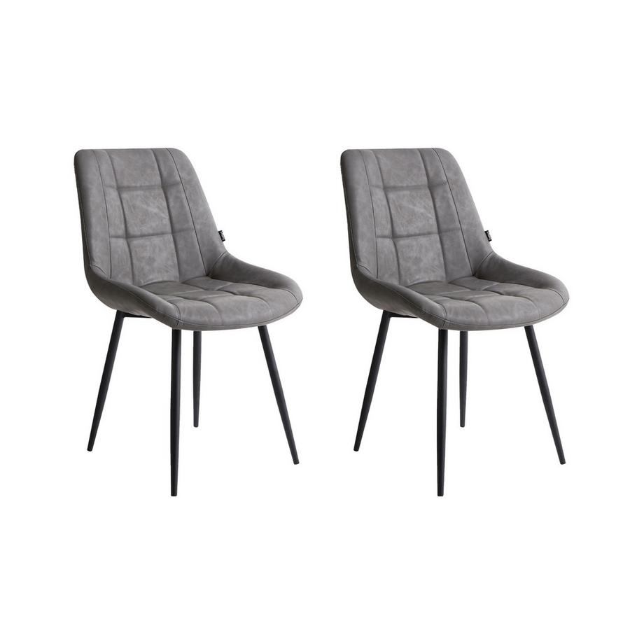 Lot de 2 chaises de salle à manger en Cuir PU  MELROSE