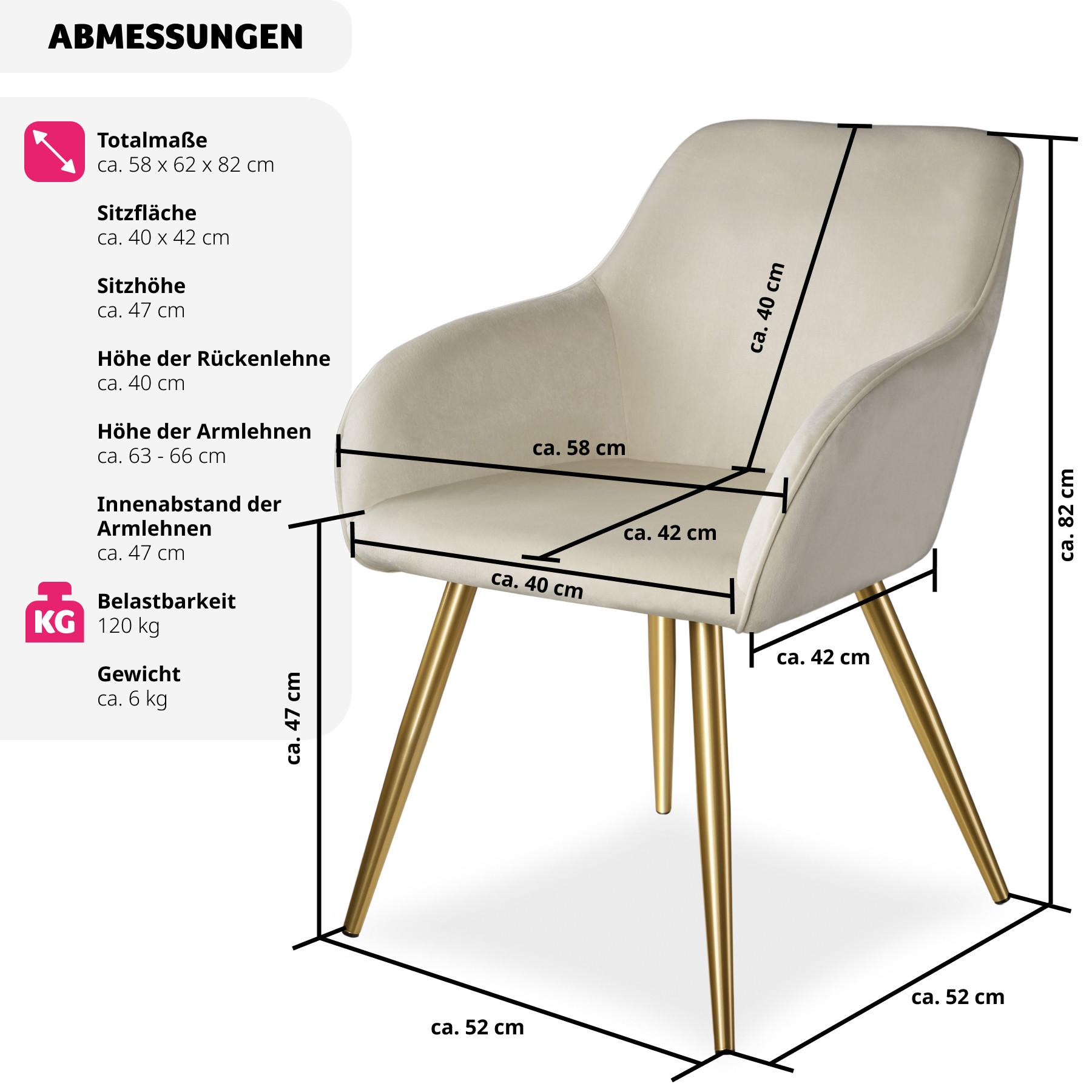 Tectake Sedia Marilyn effetto velluto oro  