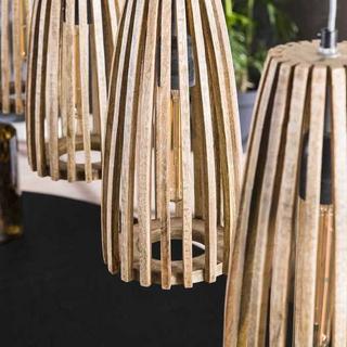 mutoni Lampe à suspension Launch 4L bois de manguier naturel  