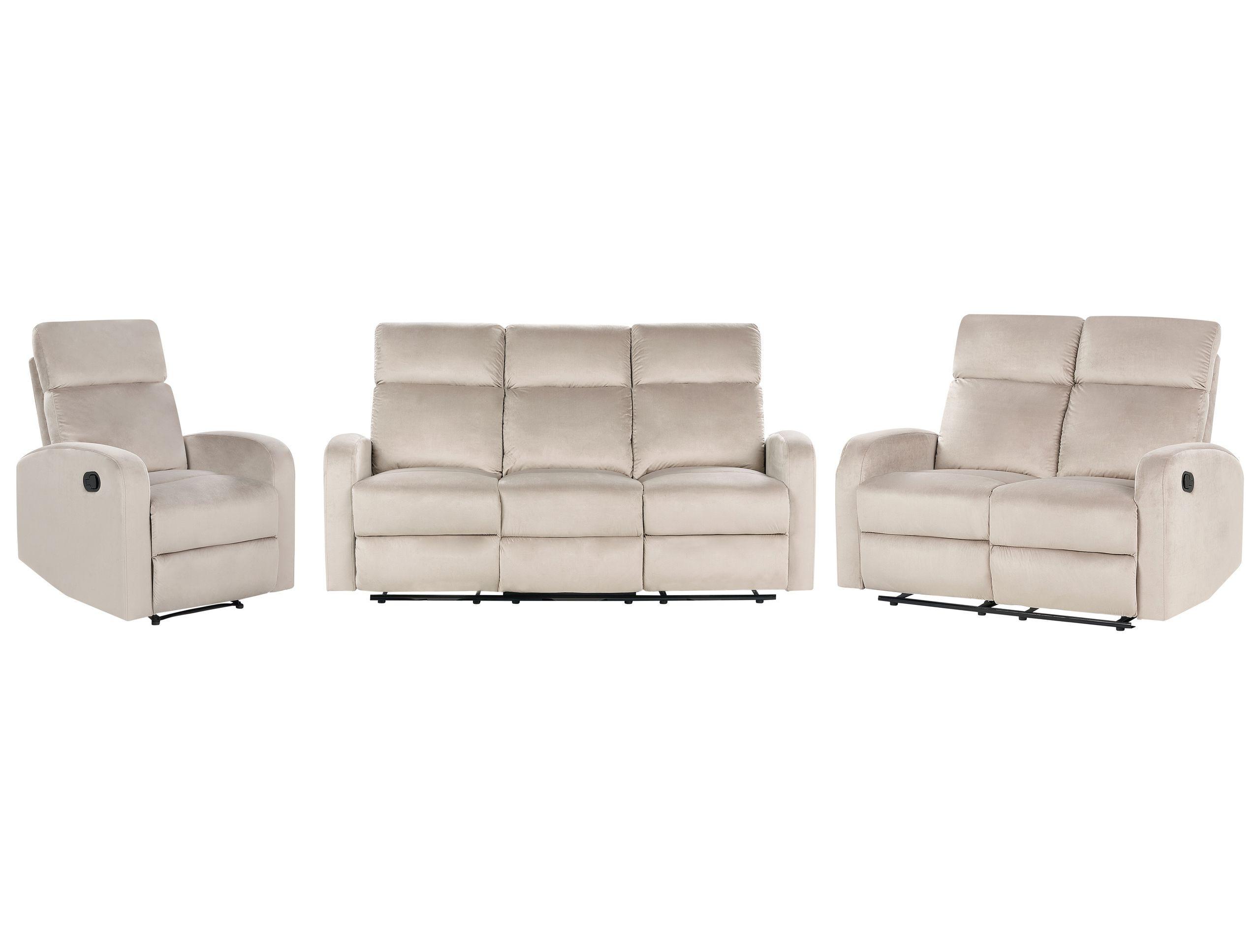 Image of Wohnzimmer Set aus Samtstoff Modern VERDAL Wohnzimmer Set aus Samtstoff Modern VERDAL