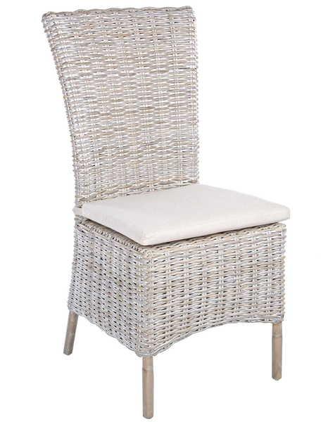 mutoni Chaise de jardin en rotin avec oreiller Isla  