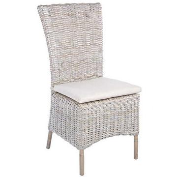 Chaise de jardin en rotin avec oreiller Isla