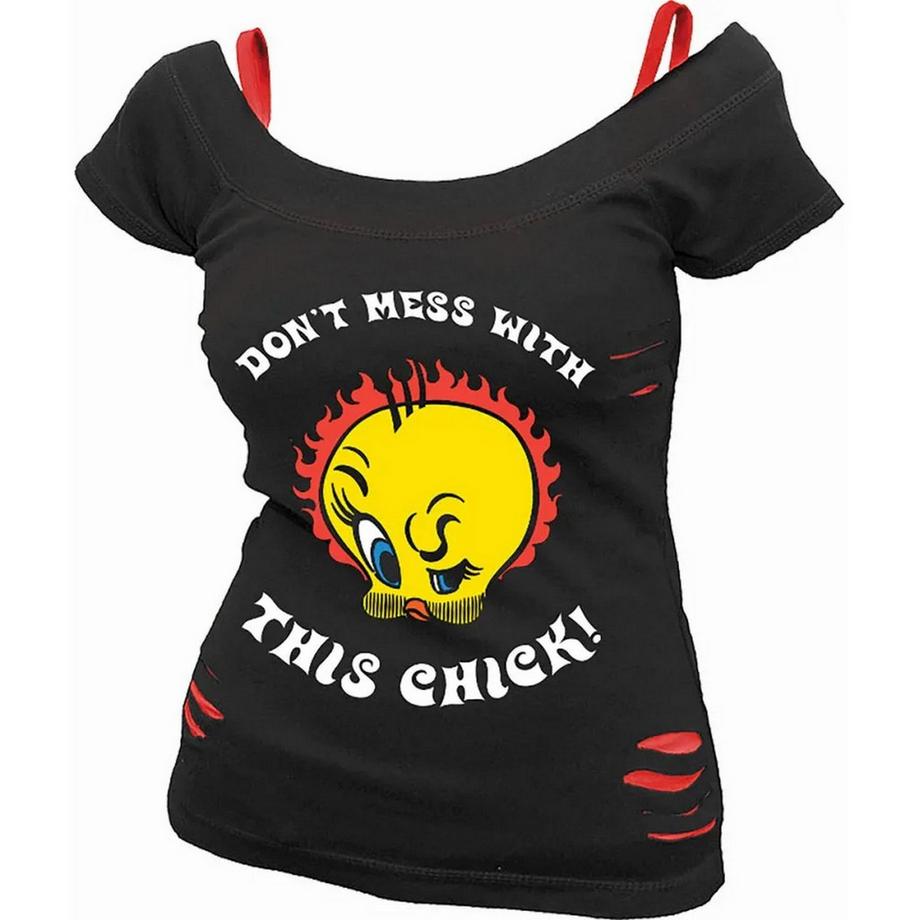 LOONEY TUNES Tough Chick T-Shirt Imprimé Col Rond  