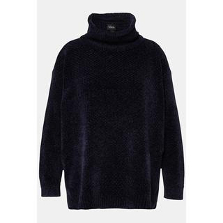 Ulla Popken  Pullover di ciniglia dal taglio oversize con collo alto e maniche lunghe 