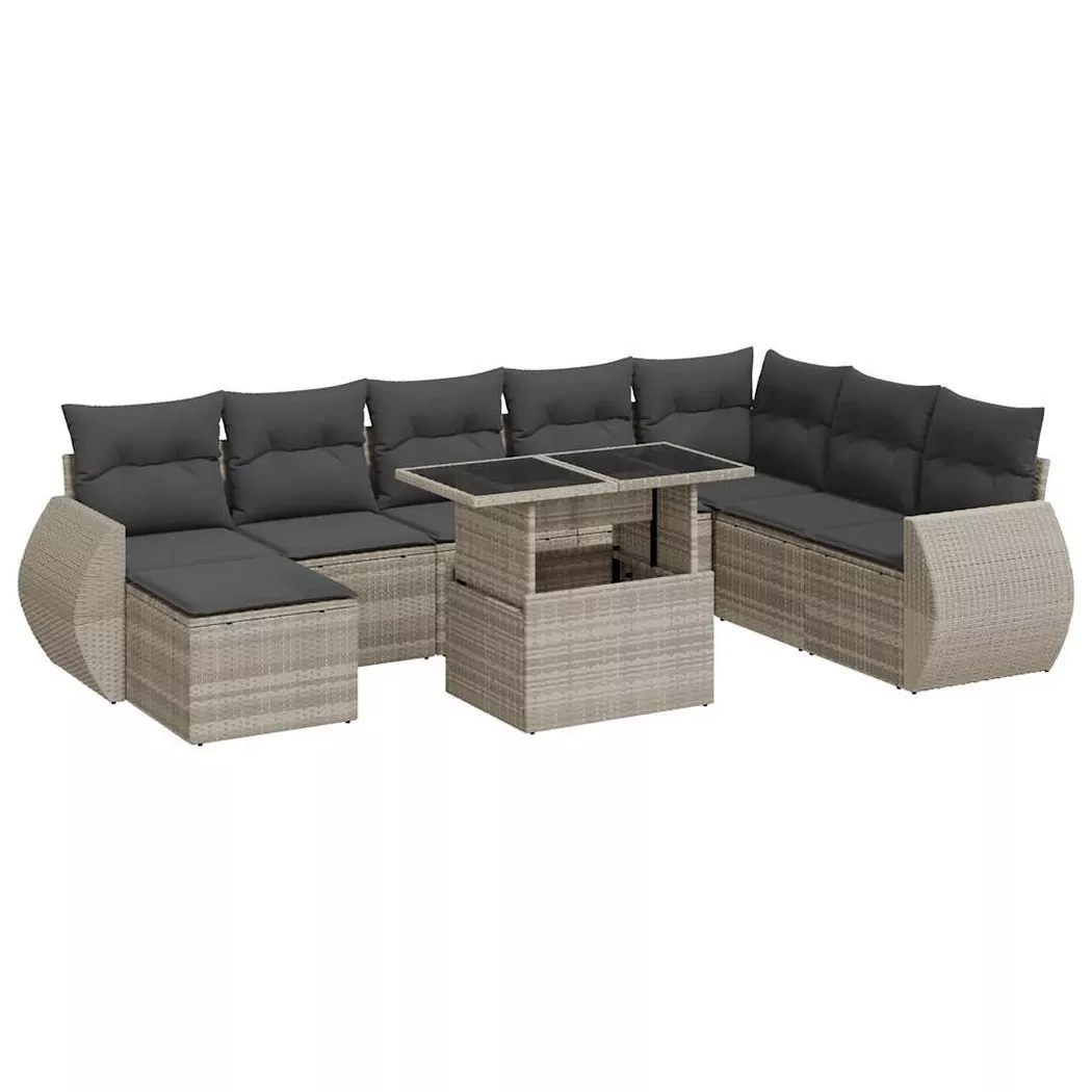 VidaXL - Garten sofagarnitur poly-rattan, One Size, Grau