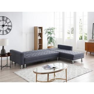 Vente-unique Ecksofa mit Schlaffunktion - Ecke wechselbar - Stoff - Grau WILLIS II  