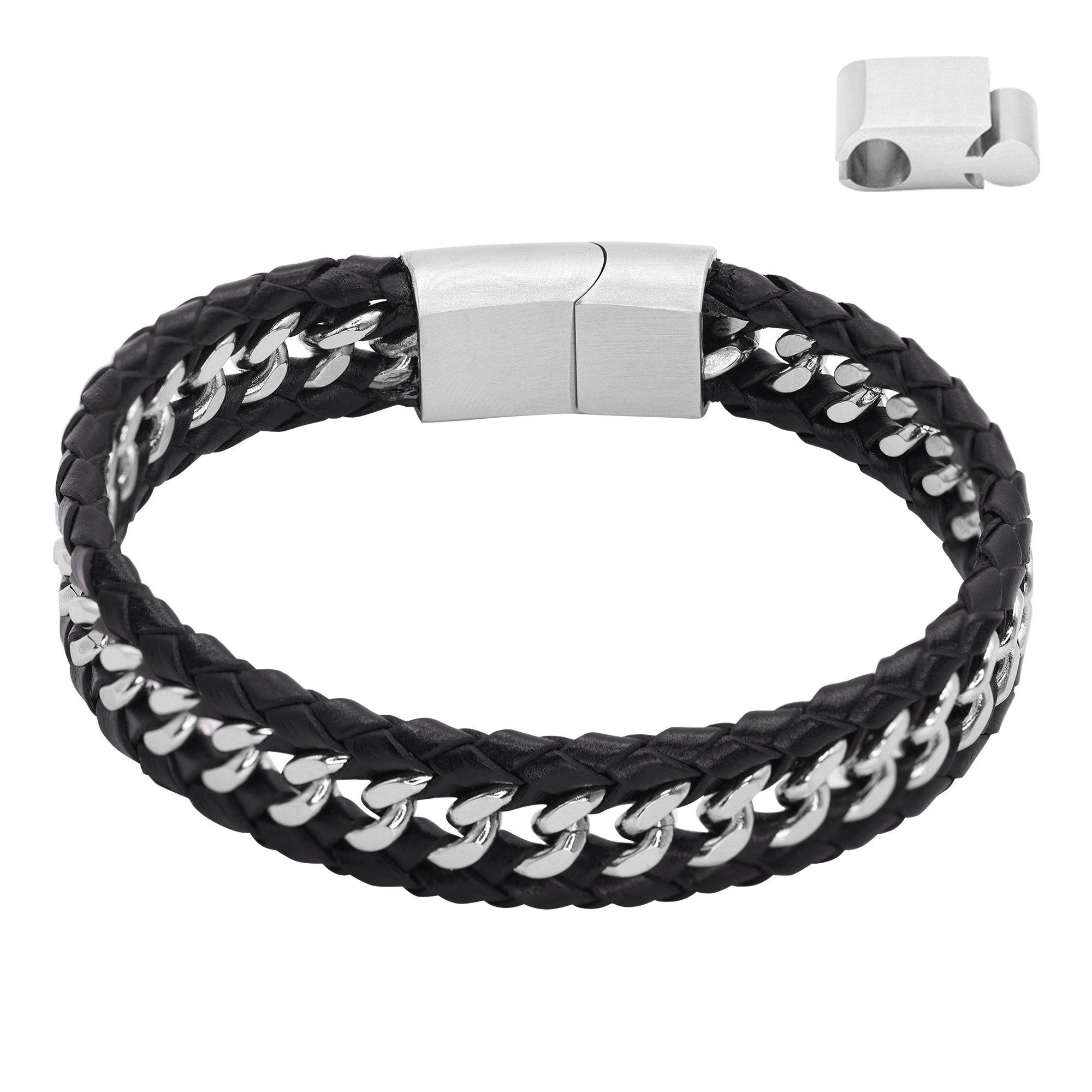 Image of Lederarmband Henny Damen Schwarz 19cm