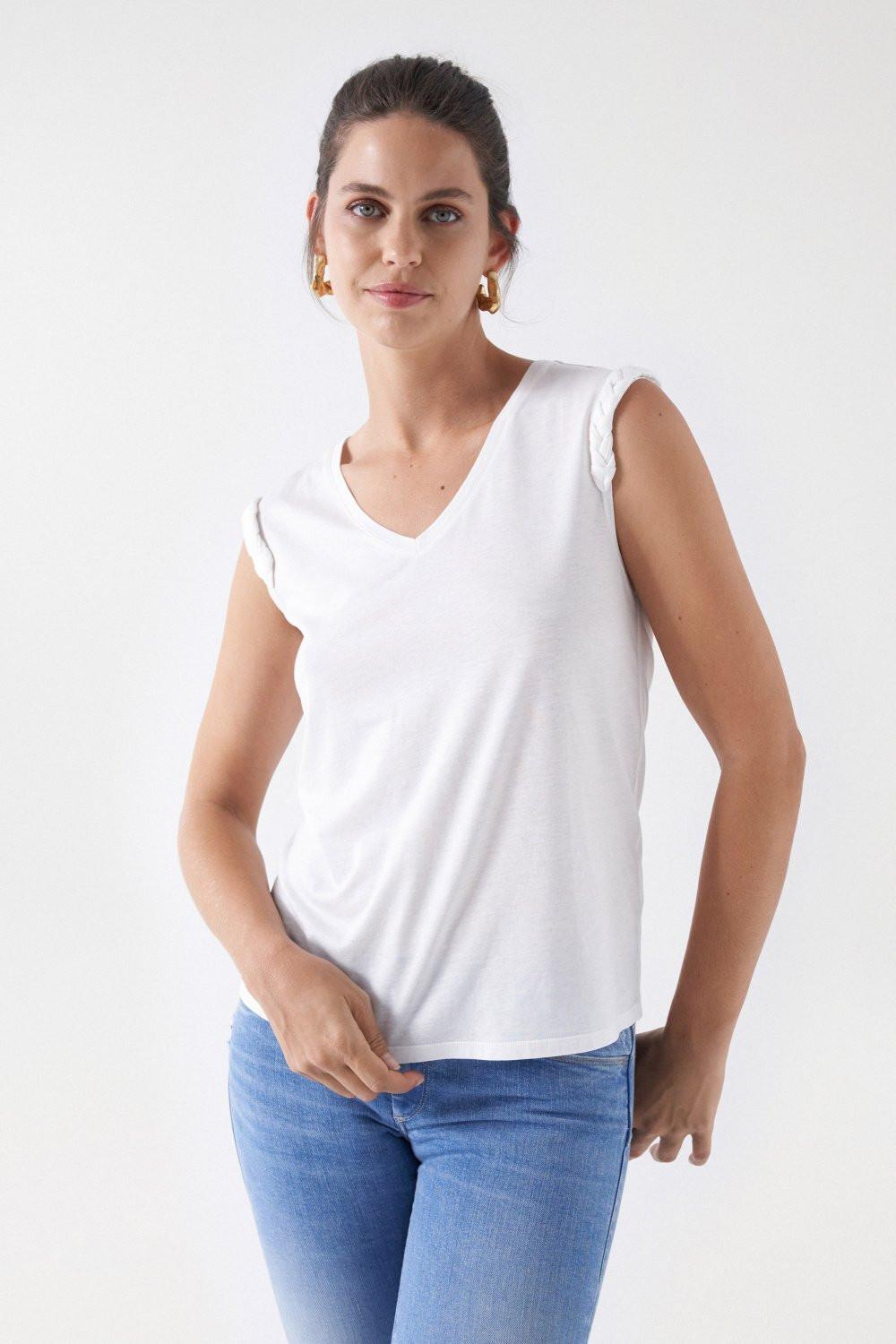 Image of Tops Braided Detailed Top Damen Écru S