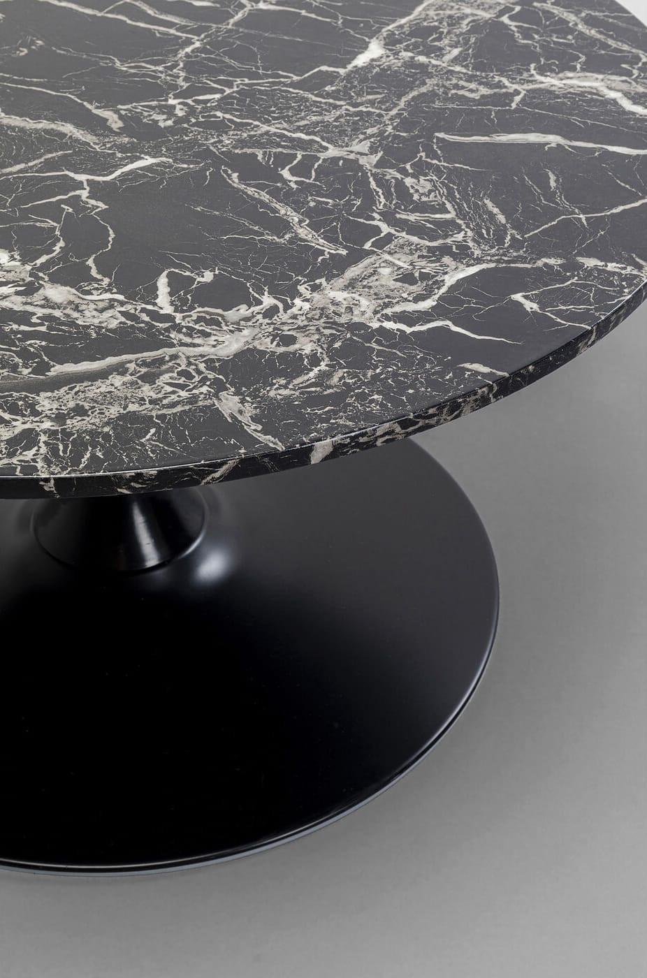 KARE Design Table basse Schickeria marbre noir rond 80  