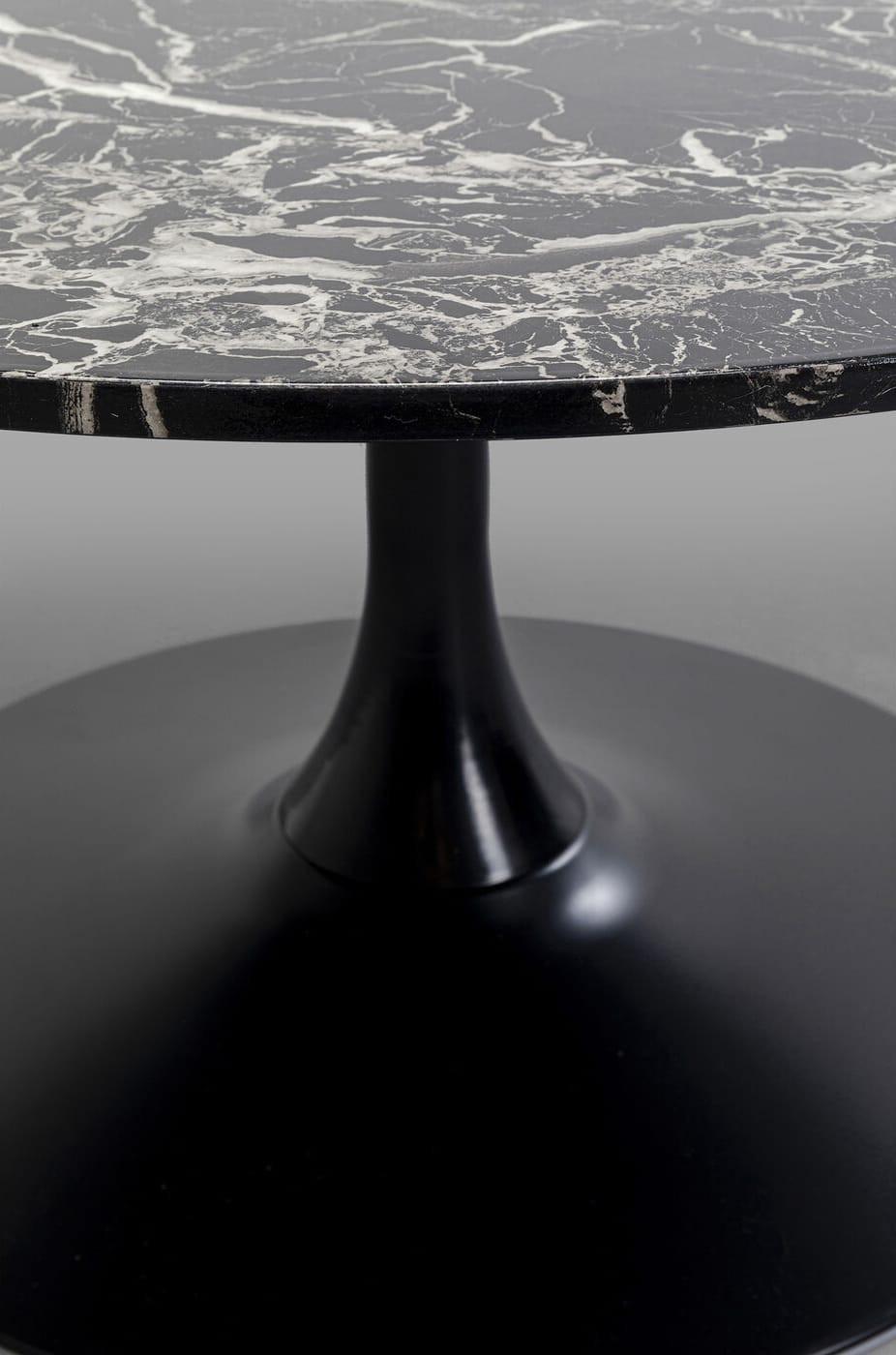 KARE Design Table basse marbre Schickeria noir ronde années 80  