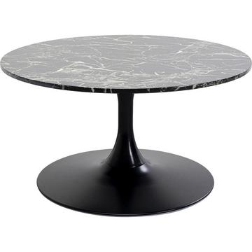 Table basse marbre Schickeria noir ronde années 80